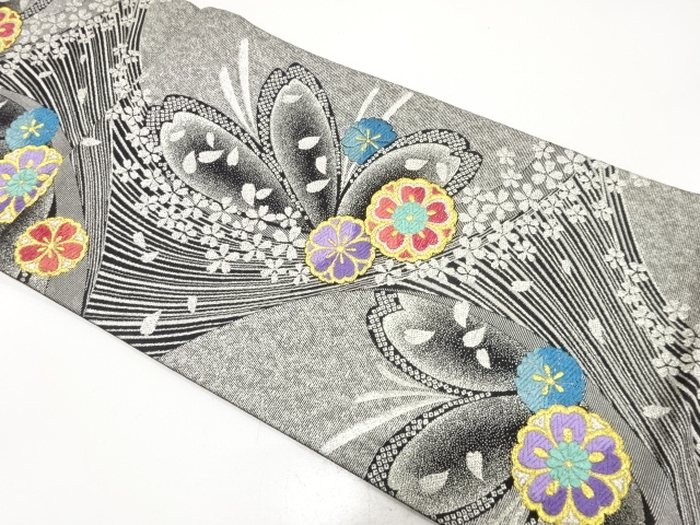 JAPANESE FUKURO OBI FOR FURISODE / WOVEN SAKURA